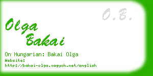 olga bakai business card